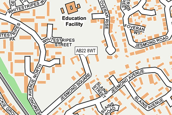 AB22 8WT map - OS OpenMap – Local (Ordnance Survey) AB22 8WT map - OS OpenMap – Local (Ordnance Survey)
