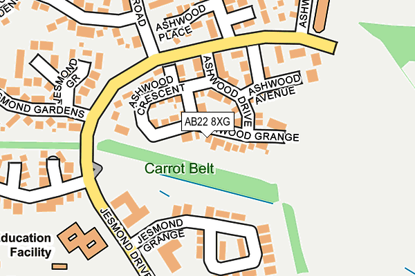 AB22 8XG map - OS OpenMap – Local (Ordnance Survey) AB22 8XG map - OS OpenMap – Local (Ordnance Survey)