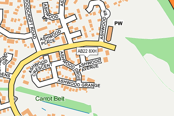 AB22 8XH map - OS OpenMap – Local (Ordnance Survey) AB22 8XH map - OS OpenMap – Local (Ordnance Survey)