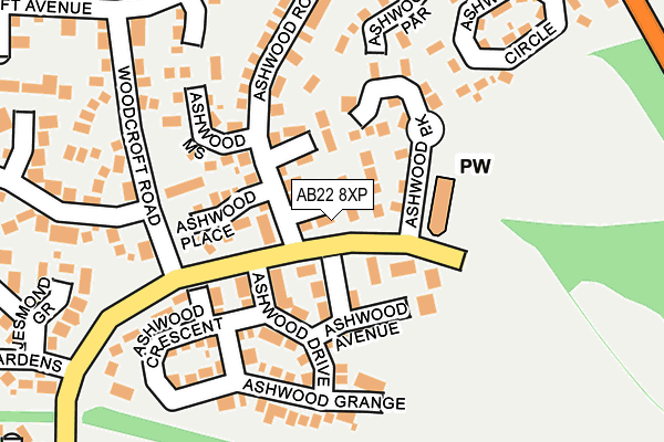 AB22 8XP map - OS OpenMap – Local (Ordnance Survey) AB22 8XP map - OS OpenMap – Local (Ordnance Survey)