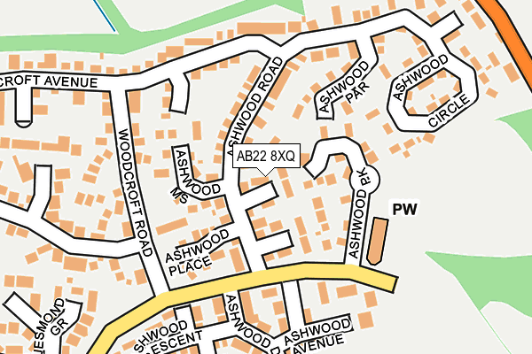 AB22 8XQ map - OS OpenMap – Local (Ordnance Survey) AB22 8XQ map - OS OpenMap – Local (Ordnance Survey)