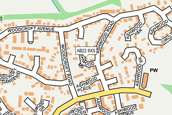 AB22 8XS map - OS OpenMap – Local (Ordnance Survey) AB22 8XS map - OS OpenMap – Local (Ordnance Survey)