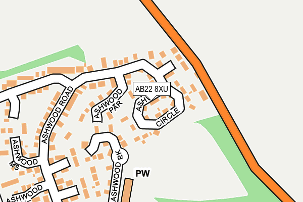AB22 8XU map - OS OpenMap – Local (Ordnance Survey) AB22 8XU map - OS OpenMap – Local (Ordnance Survey)