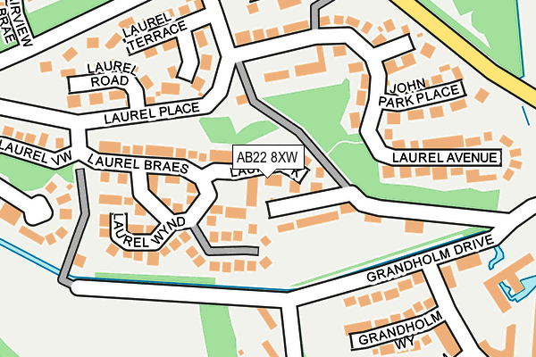 AB22 8XW map - OS OpenMap – Local (Ordnance Survey) AB22 8XW map - OS OpenMap – Local (Ordnance Survey)