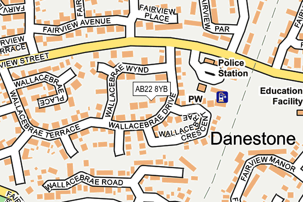 AB22 8YB map - OS OpenMap – Local (Ordnance Survey) AB22 8YB map - OS OpenMap – Local (Ordnance Survey)