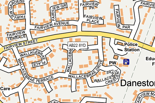AB22 8YD map - OS OpenMap – Local (Ordnance Survey) AB22 8YD map - OS OpenMap – Local (Ordnance Survey)