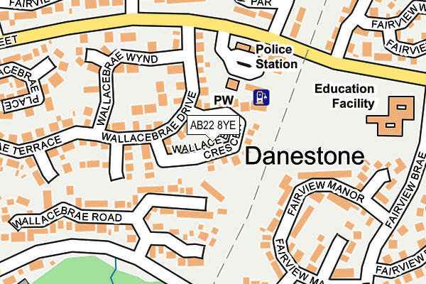 AB22 8YE map - OS OpenMap – Local (Ordnance Survey) AB22 8YE map - OS OpenMap – Local (Ordnance Survey)