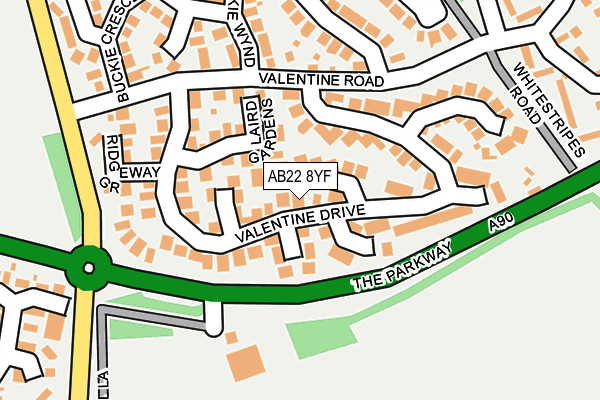 AB22 8YF map - OS OpenMap – Local (Ordnance Survey) AB22 8YF map - OS OpenMap – Local (Ordnance Survey)