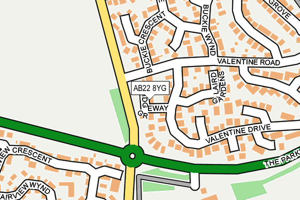 AB22 8YG map - OS OpenMap – Local (Ordnance Survey) AB22 8YG map - OS OpenMap – Local (Ordnance Survey)