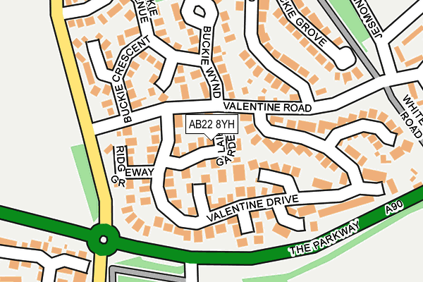 AB22 8YH map - OS OpenMap – Local (Ordnance Survey) AB22 8YH map - OS OpenMap – Local (Ordnance Survey)
