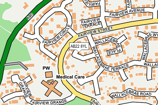 AB22 8YL map - OS OpenMap – Local (Ordnance Survey) AB22 8YL map - OS OpenMap – Local (Ordnance Survey)