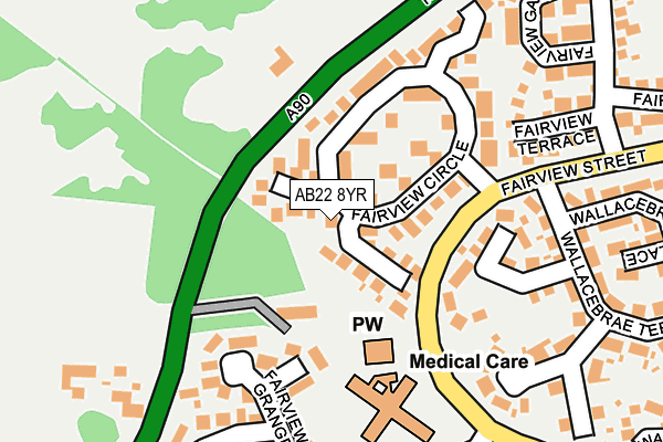 AB22 8YR map - OS OpenMap – Local (Ordnance Survey) AB22 8YR map - OS OpenMap – Local (Ordnance Survey)