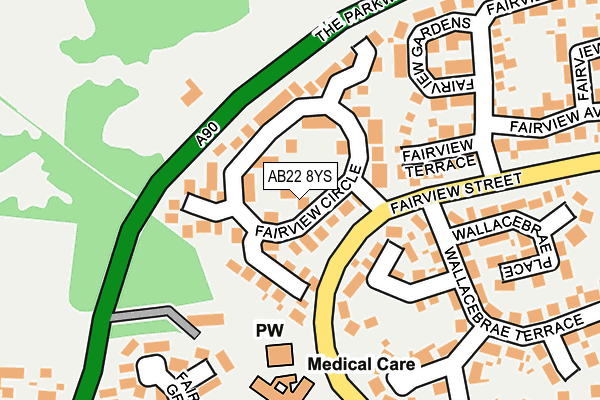 AB22 8YS map - OS OpenMap – Local (Ordnance Survey) AB22 8YS map - OS OpenMap – Local (Ordnance Survey)