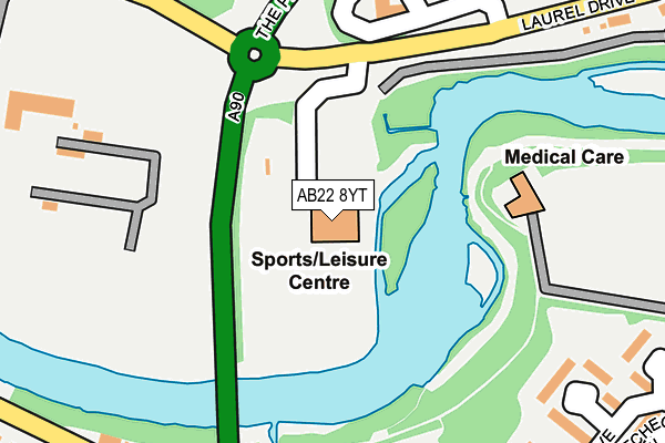 AB22 8YT map - OS OpenMap – Local (Ordnance Survey) AB22 8YT map - OS OpenMap – Local (Ordnance Survey)