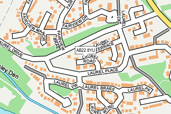 AB22 8YU map - OS OpenMap – Local (Ordnance Survey) AB22 8YU map - OS OpenMap – Local (Ordnance Survey)