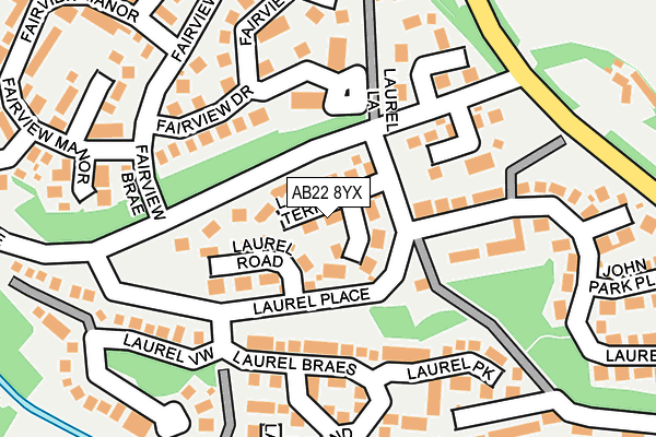 AB22 8YX map - OS OpenMap – Local (Ordnance Survey) AB22 8YX map - OS OpenMap – Local (Ordnance Survey)