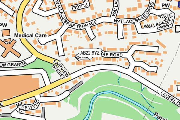 AB22 8YZ map - OS OpenMap – Local (Ordnance Survey) AB22 8YZ map - OS OpenMap – Local (Ordnance Survey)