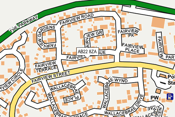 AB22 8ZA map - OS OpenMap – Local (Ordnance Survey) AB22 8ZA map - OS OpenMap – Local (Ordnance Survey)