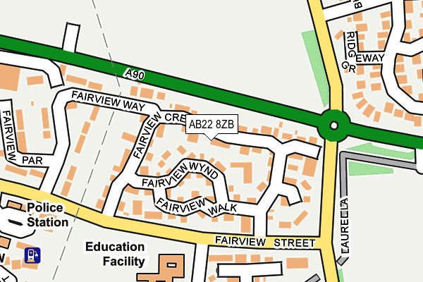 AB22 8ZB map - OS OpenMap – Local (Ordnance Survey) AB22 8ZB map - OS OpenMap – Local (Ordnance Survey)