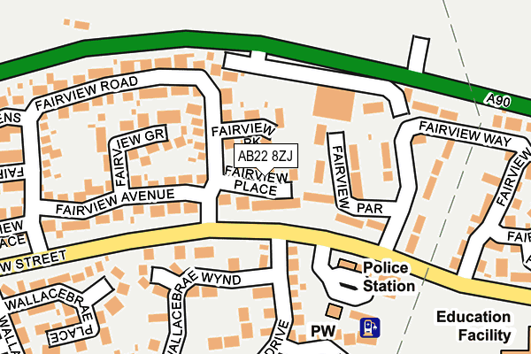 AB22 8ZJ map - OS OpenMap – Local (Ordnance Survey) AB22 8ZJ map - OS OpenMap – Local (Ordnance Survey)