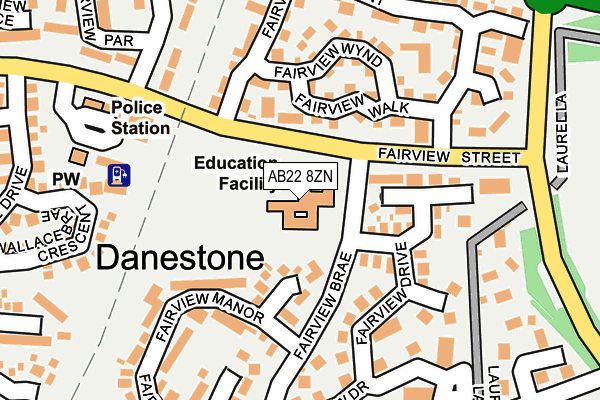 AB22 8ZN map - OS OpenMap – Local (Ordnance Survey) AB22 8ZN map - OS OpenMap – Local (Ordnance Survey)