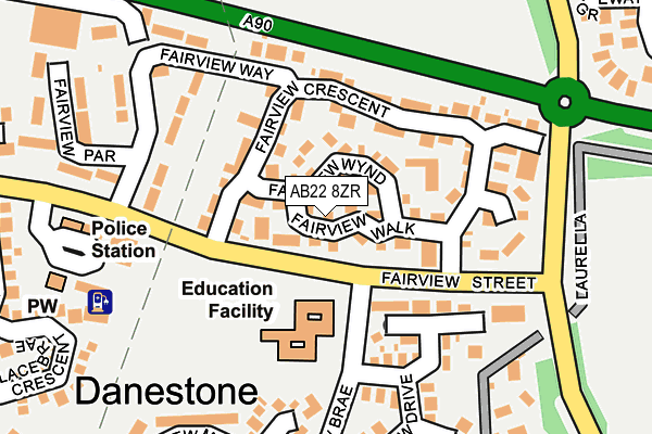 AB22 8ZR map - OS OpenMap – Local (Ordnance Survey) AB22 8ZR map - OS OpenMap – Local (Ordnance Survey)
