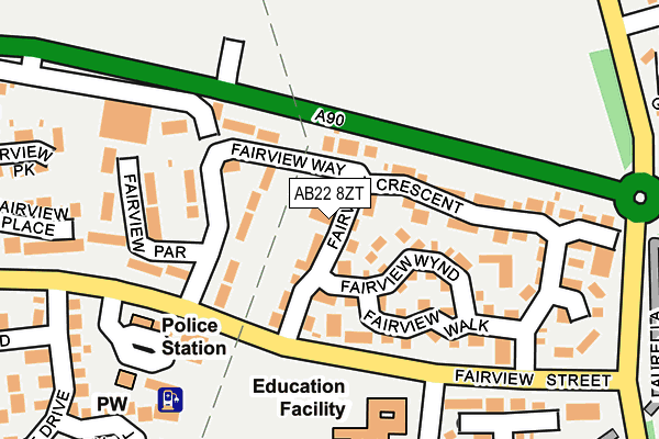 AB22 8ZT map - OS OpenMap – Local (Ordnance Survey) AB22 8ZT map - OS OpenMap – Local (Ordnance Survey)