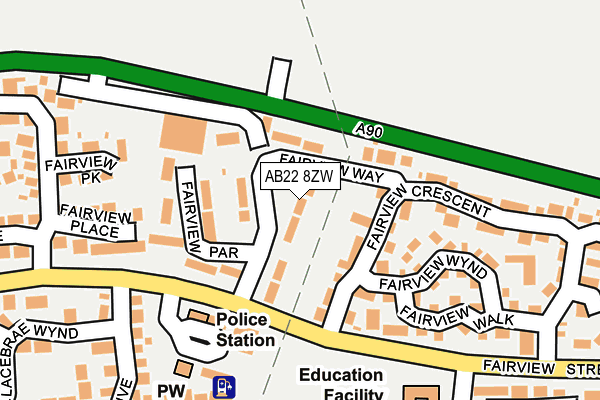 AB22 8ZW map - OS OpenMap – Local (Ordnance Survey) AB22 8ZW map - OS OpenMap – Local (Ordnance Survey)