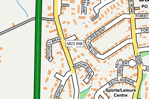AB23 8AB map - OS OpenMap – Local (Ordnance Survey) AB23 8AB map - OS OpenMap – Local (Ordnance Survey)
