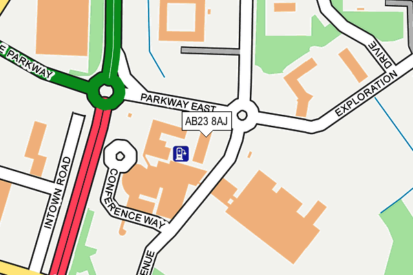 AB23 8AJ map - OS OpenMap – Local (Ordnance Survey) AB23 8AJ map - OS OpenMap – Local (Ordnance Survey)