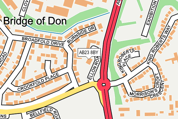 AB23 8BY map - OS OpenMap – Local (Ordnance Survey) AB23 8BY map - OS OpenMap – Local (Ordnance Survey)