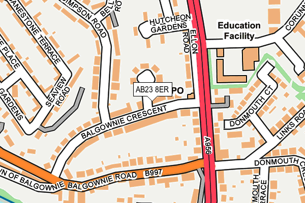 AB23 8ER map - OS OpenMap – Local (Ordnance Survey) AB23 8ER map - OS OpenMap – Local (Ordnance Survey)