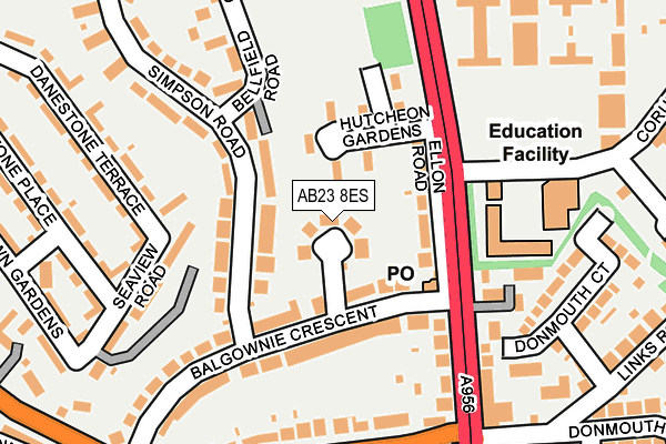 AB23 8ES map - OS OpenMap – Local (Ordnance Survey) AB23 8ES map - OS OpenMap – Local (Ordnance Survey)