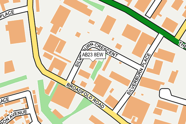 AB23 8EW map - OS OpenMap – Local (Ordnance Survey) AB23 8EW map - OS OpenMap – Local (Ordnance Survey)
