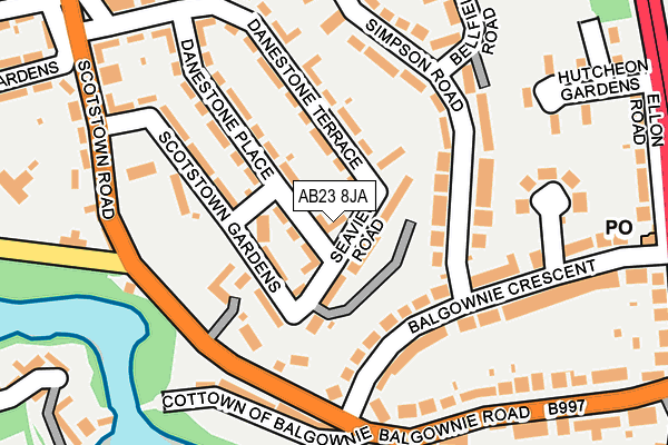 AB23 8JA map - OS OpenMap – Local (Ordnance Survey) AB23 8JA map - OS OpenMap – Local (Ordnance Survey)