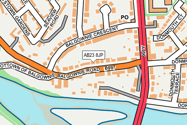 AB23 8JP map - OS OpenMap – Local (Ordnance Survey) AB23 8JP map - OS OpenMap – Local (Ordnance Survey)
