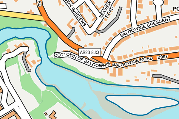 AB23 8JQ map - OS OpenMap – Local (Ordnance Survey) AB23 8JQ map - OS OpenMap – Local (Ordnance Survey)