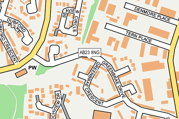 AB23 8NG map - OS OpenMap – Local (Ordnance Survey) AB23 8NG map - OS OpenMap – Local (Ordnance Survey)