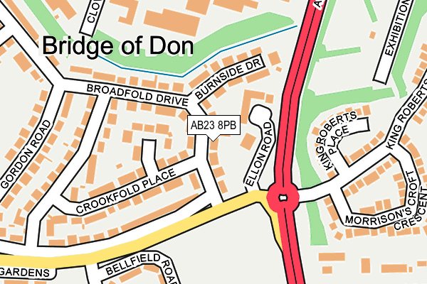 AB23 8PB map - OS OpenMap – Local (Ordnance Survey)