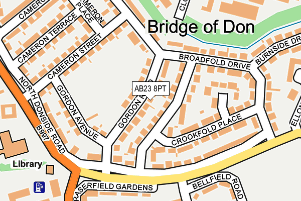 AB23 8PT map - OS OpenMap – Local (Ordnance Survey) AB23 8PT map - OS OpenMap – Local (Ordnance Survey)