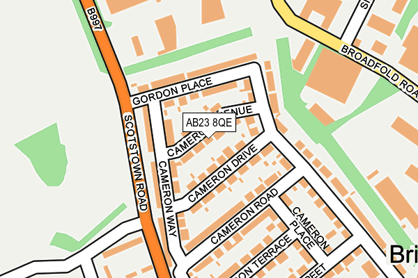 AB23 8QE map - OS OpenMap – Local (Ordnance Survey) AB23 8QE map - OS OpenMap – Local (Ordnance Survey)