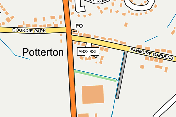 AB23 8SL map - OS OpenMap – Local (Ordnance Survey) AB23 8SL map - OS OpenMap – Local (Ordnance Survey)