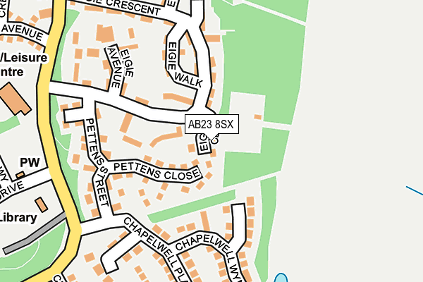 AB23 8SX map - OS OpenMap – Local (Ordnance Survey) AB23 8SX map - OS OpenMap – Local (Ordnance Survey)