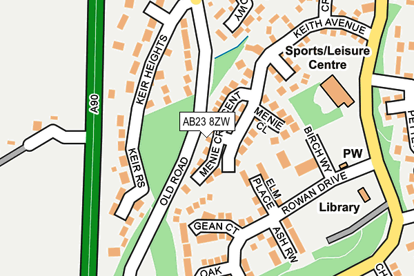 AB23 8ZW map - OS OpenMap – Local (Ordnance Survey) AB23 8ZW map - OS OpenMap – Local (Ordnance Survey)