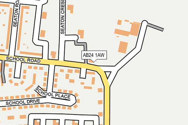 AB24 1AW map - OS OpenMap – Local (Ordnance Survey) AB24 1AW map - OS OpenMap – Local (Ordnance Survey)