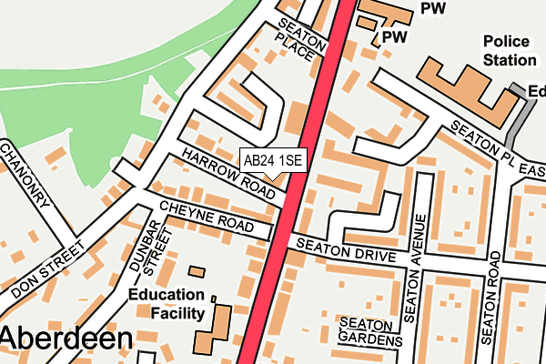 AB24 1SE map - OS OpenMap – Local (Ordnance Survey) AB24 1SE map - OS OpenMap – Local (Ordnance Survey)
