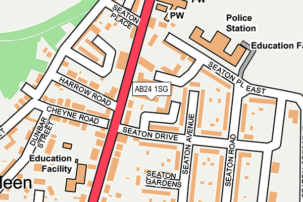 AB24 1SG map - OS OpenMap – Local (Ordnance Survey) AB24 1SG map - OS OpenMap – Local (Ordnance Survey)