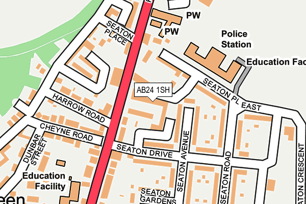AB24 1SH map - OS OpenMap – Local (Ordnance Survey) AB24 1SH map - OS OpenMap – Local (Ordnance Survey)