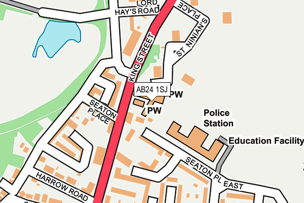 AB24 1SJ map - OS OpenMap – Local (Ordnance Survey) AB24 1SJ map - OS OpenMap – Local (Ordnance Survey)