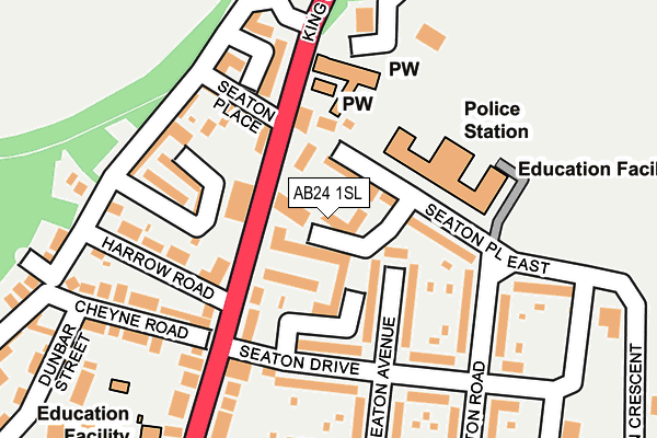 AB24 1SL map - OS OpenMap – Local (Ordnance Survey) AB24 1SL map - OS OpenMap – Local (Ordnance Survey)